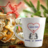 Personalized Custom Text Ceramic Latte Mug - I Love You Two Penguins, 12 Oz