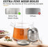 2 Pack Tea Infusers for Loose Tea, Extra Fine Mesh Stainless Steel Tea Strainers with Extended Chain Hook and Drip Tray