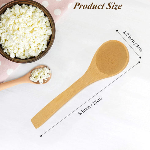 5Pcs Small Wooden Spoons, 5 inches Mini Wood Soup Salt Tasting Spoons for Coffee, Tea, Sugar