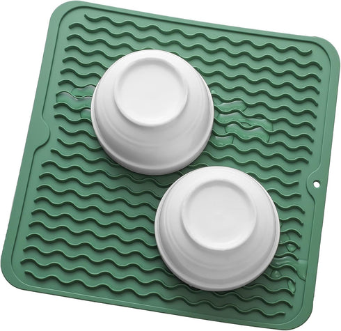 MicoYang Silicone Dish Drying Mat for Multiple Usage, Eco-friendly Heat-resistant Kitchen Counter or Sink Mat,