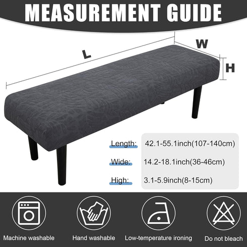 MRGSDL Stretch Bench Seat Cover, Reusable Slipcover for Dining Room & Bedroom, Removable Washable Rectangular Bench