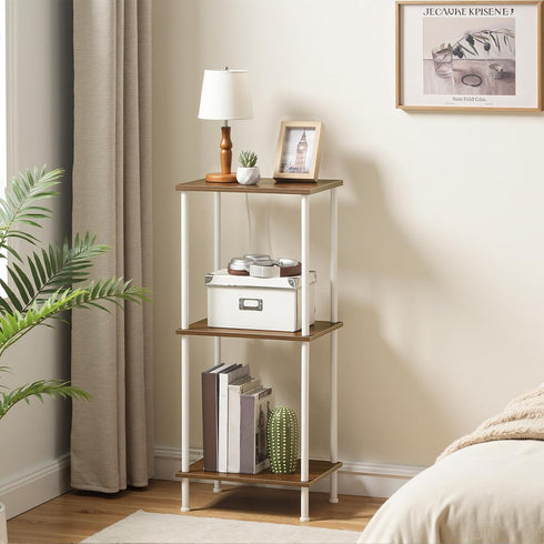 2-Layer WH09BZ01 HOOBRO End Tables, Small Side Table, Nightstand with Storage Shelves, Sofa Table for Small Spaces