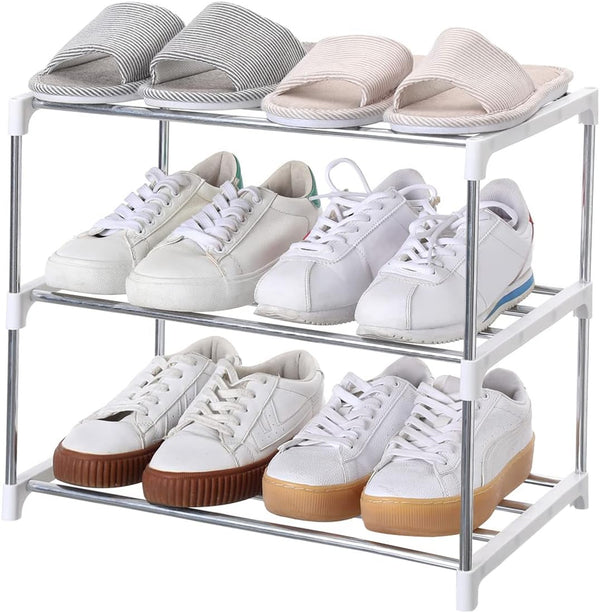 Jucaifu Stackable Small Shoe Rack, Entryway, Hallway and Closet Space Saving Storage