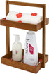 Utoplike Teak Wood Shower Caddy Corner, 2 Tier Bathroom Organizer Countertop, Standing