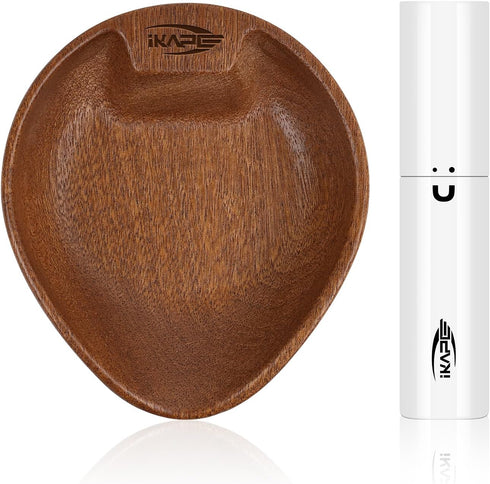 IKAPE Wooden Coffee Bean Dosing Cup and Spray Bottle Kit for Espresso, Coffee Bar Accessories (White)