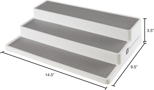 Lavish Home 3 Tier Spice Step Shelf- Kitchen Cabinet, Countertop and Pantry Spices and Seasoning Organizer (Great for Household Organization) 14.5 x 9.5 by Lavish Home