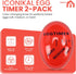2-Pack, Iconikal Egg Timer BPA Free Color Changing for Soft or Hard Boiled Eggs