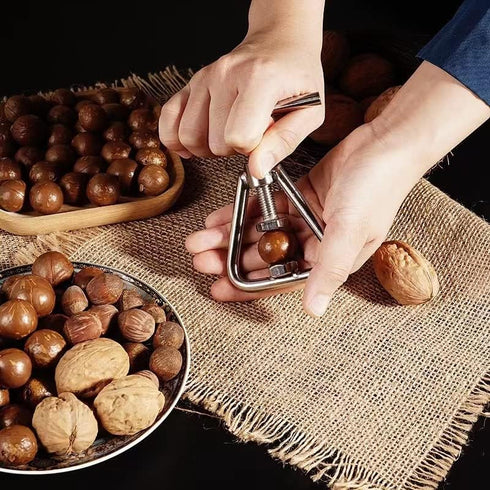 MxTong Nut Cracker Heavy Duty Nutcracker Macadamia Cracker Stainless Steel Nut Cracker Tool for Walnut Hazelnut Almonds