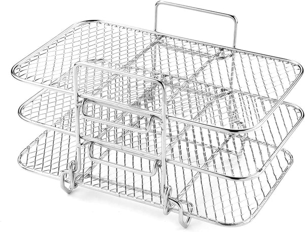3 Layers Dehydrator Rack Accessories, Stainless Steel Air Fryer Rack Compatible with Instant Pot Vortex