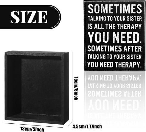 Jetec Funny Sister Gifts Wood Sign, 5.9 x 5.1 Inch Plaque, Sometimes Talking to Your Sister Is All the Therapy