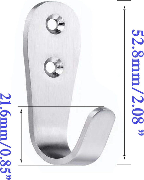 FGen 20pcs Stainless Steel Hanging Hooks, Solid Hooks for Family Hotel Bathroom Accessories