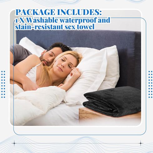 Comfort(Black,54 34 Inch) SmoothNovelty Couples Waterproof Mat Lover Reusable Stainproof Blanket Quiet Easy Use Towel