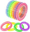 ArtCreativity Pack of 12 Neon Spring Bracelets - Assorted Elastic Plastic Wristbands, Fun Party Favor, Goodie Bag