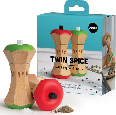 OTOTO Twin Spice Salt and Pepper Grinder Set - Apple-Designed Unique Kitchen