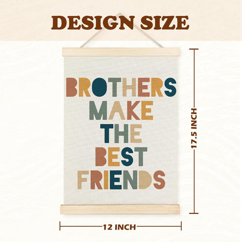 12x16 Inches Supwhd Boys Room Decor, Nursery Wall Decor, Brothers Make The Best Friends Wall Art Poster Hanger Frame