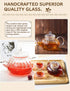 IwaiLoft NEW Glass Teapot with Infuser, Stovetop Safe Tea Kettle, 20OZ Blooming Tea Maker, Pumpkin