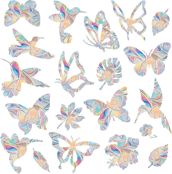 Lystaii 38 Pcs Window Clings, Rainbow Decals for Anti Collision Bird Strikes on Glass Windows