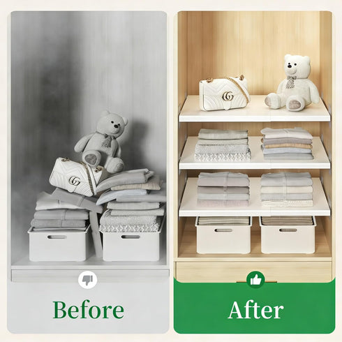 Closet 1 Pack Expandable Shelf Organizer, Adjustable Shelves Organizer, Storage Shelving Rack DIY Divider RV Separator