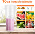 Portable Blender for Shakes and Smoothies, 16 Oz Portable Smoothie Blender Personal Size Blender with 6 Blades, Mini Blender USB Rechargeable for Travel Picnic Office Home by Paddsun