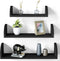 SRIWATANA Floating Shelves Wall Mounted - Solid Wood Bookshelves Set of 3 for Bedroom, Living Room, Bathroom