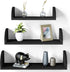 SRIWATANA Floating Shelves Wall Mounted - Solid Wood Bookshelves Set of 3 for Bedroom, Living Room, Bathroom