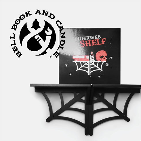2 BELL BOOK AND CANDLE PC Spider Web Floating Shelves - Hang Separately or Together - Spooky Gothic Decor - Goth