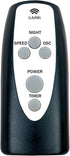 Replacement Remote Control for Lasko Oscillating Tower Fan Models 2033666D, 2033666C, T42050, T36205, T42552