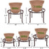 5 Pack Plant Stand Indoor Brown Metal Plant Stands Outdoor Heavy Duty Flower Pot Stands for Multiple Plants Rustproof