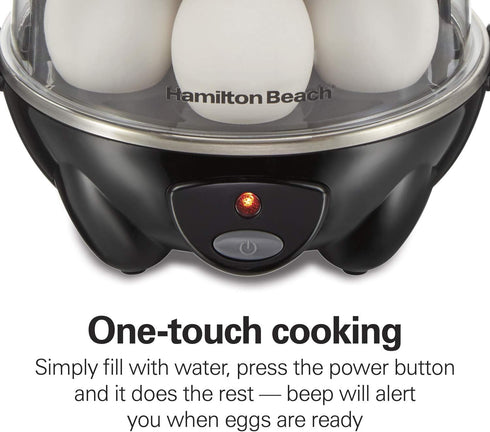 3-in-1 14, (25508) Hamilton Beach Electric Egg Cooker for Hard Boiled Eggs, Poacher, Omelet Maker & Vegetable Steamer