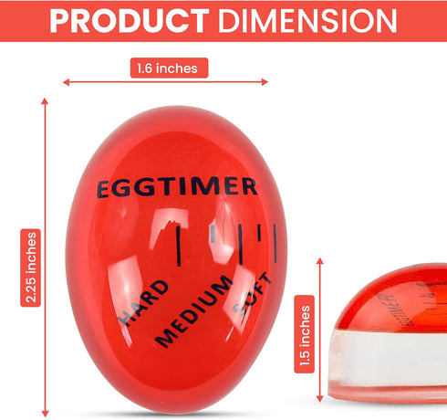 2-Pack, Iconikal Egg Timer BPA Free Color Changing for Soft or Hard Boiled Eggs