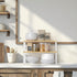 NEX Kitchen Cabinet and Counter Shelf Organizer, Stackable & Expandable, Set of 4, White and Natural, 7.7 x 15.6 x 6.2''