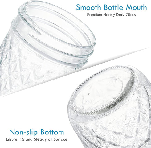 12 Pack 8 oz YEBODA Mason Jars with Airtight Lids and Bands Glass Canning Jars Ideal for Preserving, Jam, Honey, Jelly