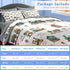 Set 5 Sets Pamnest Comforter Twin Size, Cute Cartoon Train Pcs Bedding for Kids and Adults, Green Barn Tree Bed Sheet
