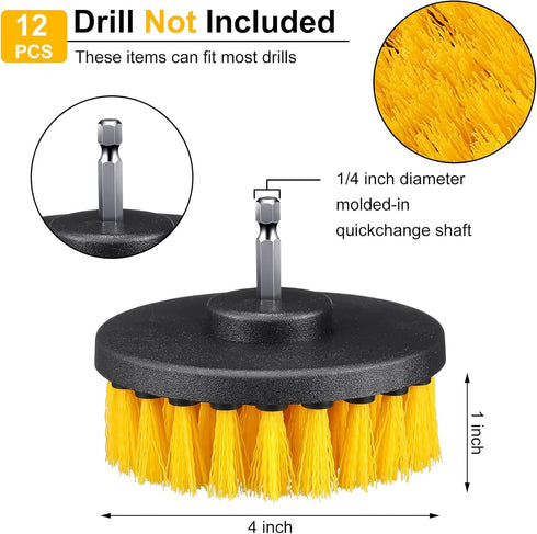 Remerry Multi-Purpose Drill Brush Set, Power Scrubber Cleaning Kit with Drill Scrubber Brushes for Bathroom, Kitchen,