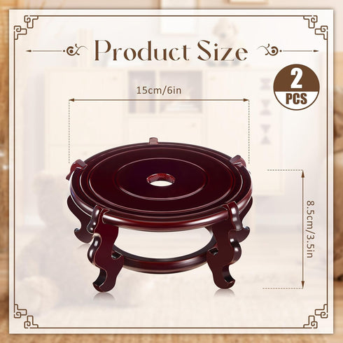 2 4 12 Decor(6 Inch) Geetery Pcs to in Wooden Plant Stands Indoor Chinese Oriental Plant Stand for Vase Fishbowl Flower