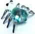 Spider Miniature Figurines, Hand Painted Blown Glass Art Collectible Gift for Home Decor (Black Blue)