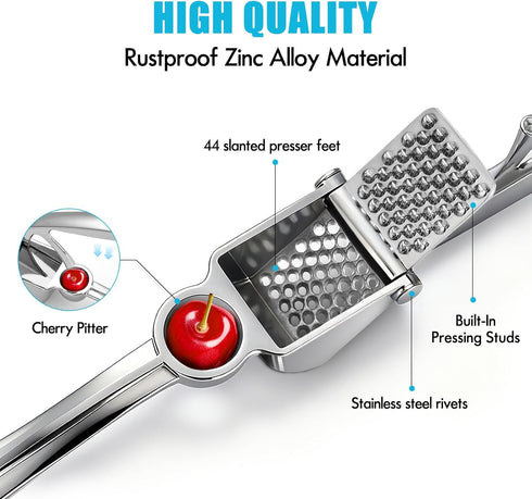 COKORA Garlic Press, Premium Kitchen Metal Garlic Crusher Masher Tool, Rust Proof & Dishwasher Safe, Heavy Duty