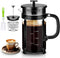 French Press Coffee Maker, 304 Stainless Steel, 4 Filters System, Borosilicate Glass, BPA-Free, Brewed Tea Pot