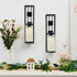 Set 2, Homemory Wall Sconces Candle Holder of Modern Metal Rustic Wall Decor for Living Room, Dining Room, Bedroom