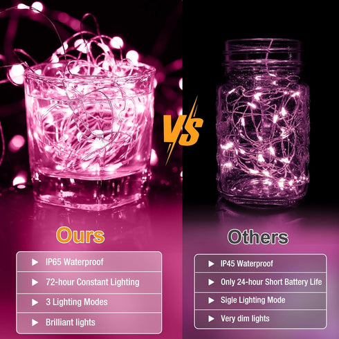 6 Pack 7ft 20 3 Fairy Lights Battery Operated - Led Twinkle Lights Modes, Bulk Mini String Light Waterproof for Mason