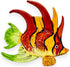 WitnyStore Tiny 3" Red Orange Green Lionfish Figurine - Miniature Hand Blown Glass Marine Animals Collectible Decor