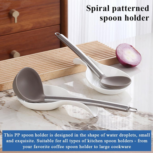 Kyraton Spoon Rest 2 Pack, Plastic Holder for Kitchen Counter, Utensil Rack for Spoons, Tongs, Spatulas