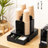 Coffee Station Organizer for Countertop, 4 Compartment Bamboo Coffee Bar Accessories and Disposable Cup Dispenser
