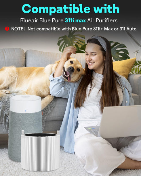 Leemone 2 Pack Blue Pure 311i Max Replacement Filter for Blue Pure 311i Max Air Purifier, H13 True HEPA