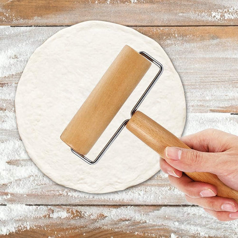 Pizza Roller Wood Dough Roller Pastry Roller Double Head Baking Roller Non Stick Pizza Dough Roller Wooden Bread Roller Food Roller Small Dough Roller Double Rolling