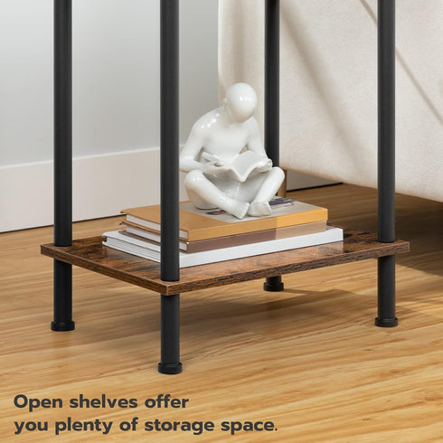 2-Layer BF09UBZ01 HOOBRO Side Table with Charging Station, Small End Table with USB Port and Outlet, Nightstand