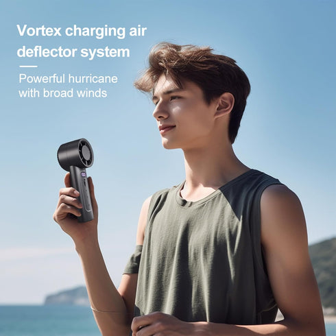 Turbo Portable Handheld Fan, Speed Adjustable Mini Fan, 4000mAh Battery Rechargeable, Small Handheld Fan, Black