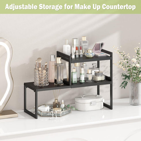 Countertop 1 Pack) DOLALIKE Expandable kitchen Organizer, Stackable Cabinet Shelf Organizers, Space Saving Spice Rack