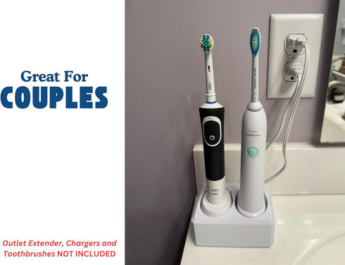BrushHub 2 OralB Countertop Slot Family Electric Toothbrush Charger Holder and Bathroom Organizer, for Select