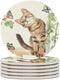 Cat with Butterflies Coasters for Drinks Set of 6, 4 Inch Absorbent